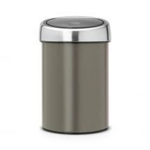 Brabantia 364464 cubo de basura 3 L Alrededor Plástico, Acero inoxidable Metálico, Platino