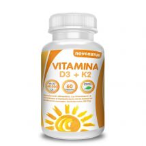 Novonatur Vitamina D3 y K2 para el Mantenimiento de Huesos y Arterias. 60 Cápsulas