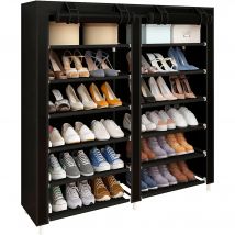 Nyana Home Armario Zapatero Tela con Puertas Cremallera 110x120x30cm - Organizador de Zapatos con Capacidad para 36 Pares