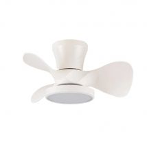 Akunadecor - Ventilador de techo modelo CANDY blanco, motor DC 6 velocidades Tecnología Led 20W sistema CCT 1900 Lúmenes, Control remoto con temporizador, luz regulable en color e intensidad, Memoria