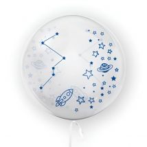 Tuban Globo Temática Cosmos 45 Cm - Decoración Versátil Transparente Resistente y Duradero