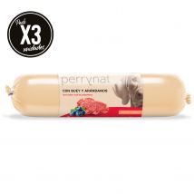 Dibaq Perrynat, comida húmeda, perro, barra buey y arandanos, pack 3 uds x 800 gr