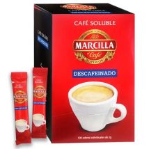 Marcilla soluble descafeinado, 100 sobres de 2 gramos 8410091109582