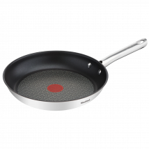 Tefal Duetto, Sartén de 32 cm Tefal, Menaje de acero inoxidable 18/10, Fácil de limpiar, Revestimiento antiadherente seguro, Tecnología Thermo Spot, Cocina saludable, Dorado idóneo, Base de 3 capas,
