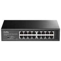 Cudy GS1016E - Switch Gigabit gestionado inteligente de 16 puertos Plug & Play, metal resistente con puertos blindados QoS, VLAN, IGMP LAG, caja de acero para montaje en rack