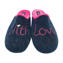 Zapatillas Casa Mujer invierno  Calientes y Cómodas  Marca Javer suela Antideslizante bordado con amor suela perfumada. Fabricadas en España , calzado para el hogar.