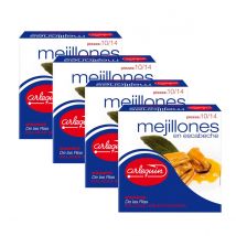 ARLEQUIN Mejillón en Escabeche, Tamaño Gigante, Pack de 4 Latas de 280 grs. y 10/14 Unds (1120 grs y 40/56 Unds)