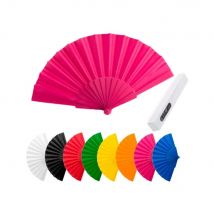 Disok Lote de 25 Abanicos de Plástico de Colores PVC en Caja Individual de Cartón - Regalos para Fiestas y Celebraciones