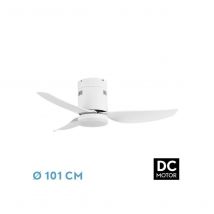 Fabrilamp - Ventilador Dc Borax 20w Blanco 3aspas 6vel 3000-4000 -6500k 2350lm Remoto, Memoria,