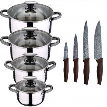 San Ignacio Batería de Cocina 8 Piezas Inducción + Set Cuchillos Daimiel