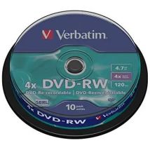 VERBATIM DVD-RW, 4.7 GB, 120 min, pack de 10