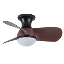 Akunadecor - Ventilador de techo modelo KUKI negro madera, motor DC 6 velocidades Tecnología Led 20W sistema CCT 2000 Lúmenes, Control remoto con temporizador, luz regulable en color e intensidad,