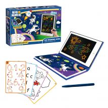 Big Minds - Pizarra Magica Infantil Lcd | Tableta Escritura Niños Formato Libro | Pizarra Magnetica Infantil 20 Plantillas Reversibles | Tablet Niños +4 Años | Pizarra Rotulador Borrable Portátil