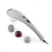 InnovaGoods® Masajeador de mano eléctrico Halaxer, masajea tu cuerpo de forma profunda y relajante, con 3 cabezales intercambiables, ideal para el hogar y el trabajo
