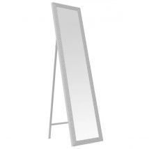 Lola Home Espejo de pie con textura blanco de plástico PE de 37x157 cm