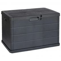 Acomoda Textil – Baúl de Almacenaje para Jardín con Capacidad de 170 Litros. Arcón Exterior de Resina  y Sistema de Cierre para Ordenación en Patio y Terraza, Antracita 76X55X52 cm.