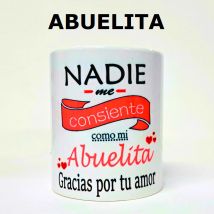 Taza abuela,taza con frase gracias abuelita,taza con mensajes,regalo para abuela,taza 330ml,cm,fespu