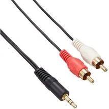 Startech.com cable adaptador de mini-jack a rca 91cm - jack 3,5mm macho - 2xrca macho - negro,garantia lifetime