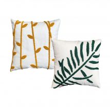 Wellhome Juego de Cojines Bordados a Mano de Algodón