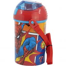 Botella Cantimplora de agua infantil Spiderman 500ml | Cantimplora para niños con correa