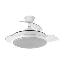 MINI ESCORPION - Fabrilamp Ventilador Mini Escorpion 59w Blanco 3 aspas desplegables 40,91d luz LED