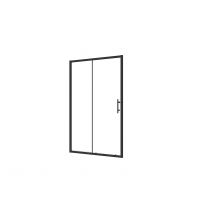 AICA Mampara de Ducha Frontal Corredera Cristal Templado 5mm Perfil Negro Mate (1160-1200)x1850mm