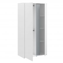 Armario Juvenil Germain 2 Puertas, 90cm en Blanco Mate y Gris, Melamina Moderno y Funcional