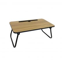 Acomoda Textil – Mesa Laptop Plegable de Madera Natural para Ordenador Portátil en Sofá o Cama. Bandeja Auxiliar Multiusos para Desayuno, Leer o Trabajar 52,5X30X21,5 cm.