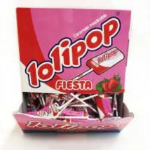 LOLIPOP FIESTA FRESA  CARAMELO BLANDO 100 UNIDADES SIN GLUTEN SIN LACTOSA