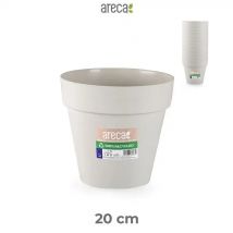 Areca Eco - Maceta Redonda Decorativa 20 cm Clásica. Beige Jaspeado
