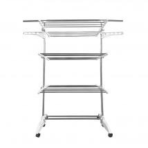 Tendedero XXL Plegable Premium Slim Nyana Home | 6 Niveles | Acero Inoxidable | Barra Telescópica | 48 Ganchos | 6 Ruedas Pivotantes 360º con Freno