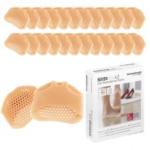 24 x Almohadillas metatarsianas de gel de silicona ,Separador de dedos, gel Separadores de almohadillas metatarsianas Innovagoods, gel transpirable y suave, para pies ampollas, dolor en el antepié.