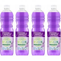 DISICLIN Vinagre de Limpieza Multiusos Con detergente y Aroma a Lavanda 1.000ml (Pack 4) -  Con jabon natural, Limpiador para todas las superficies, ideal para baños, cocinas, paredes, suelos,