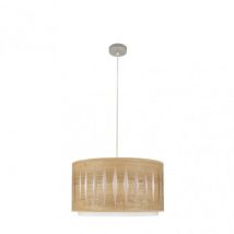 Fabrilamp  Colgante Alexandra 1xe27 Niquel/madera Clara Regx40x40 cm