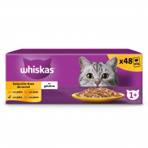 Whiskas Comida Húmeda para Gatos Adultos Selección Aves en Gelatina Multipack (4 x 12 x 85g)