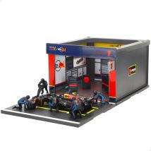 Burago Set maqueta F1 2023 Red Bull RB19 Max Verstappen con Pitstop , escala 1:43, metal die-cast, monoplaza fórmula 1, coche de carreras, +3 años