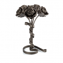 FORGING ART BCN - Ramo de 6 rosas de Hierro Forjado - Regalo 6.º aniversario (Negro)