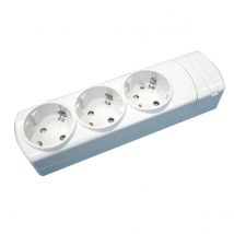 Base múltiple de 3 tomas 16A/250V sin cable Electro DH. Con protector infantil. 36.101/SC 8430552128358