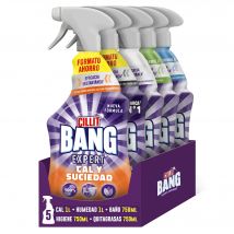 Cillit Bang Multipack 5 sprays (1 Suciedad y Humedad 1L, 1 Cal y Suciedad 1L, 1 Quitagrasas Cocina 750ml,1 Ultra baño Brillo 750ml, 1 Lejía e higiene Baño 750ml)