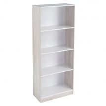 Lola Home Librería de 3 estantes de madera MDF blanca  de 60x29x147 cm