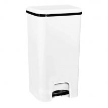 Com-Fort House  Cubo de Basura con Pedal 37L  Cubo Reciclaje Blanco  Cubo Basura Orgánico Cocina