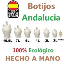 Botijo De Barro Andalucia 0.5/2/3/4/4.5/6/7/10.5 Litros Hecho a mano 100% Ecológico De La Arcilla Enfriar El Agua,CM,fespu