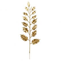 Poenia Arte Floral - Hoja Artificial Plata Dorado 45cm - REF 631032 - Pack de 3 - Decoración de Navidad
