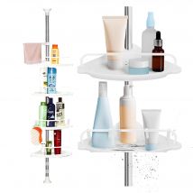 Ruhhy Estantería Telescópica de Baño 230-300cm – Ajustable de Esquina para Ducha | Acero Inoxidable con 4 Baldas