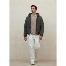 ECLF. Chaqueta CARTES gris acolchada ligera+capucha CGR.TL
