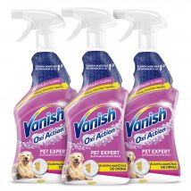 Vanish Quitamanchas Especial Manchas de Mascota, spray para alfombras y tapicerías - 3x750 ml