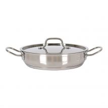 Quttin - Cacerola Baja con Tapa de Acero Inoxidable 24cm - Apta para Inducción - Colección Hotel - Alta Durabilidad y Resistencia al Calor - Diseño Ergonómico y Compatible con Todas las Cocinas