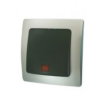 Pulsador luminoso empotrable.Lille.Plata Electro Dh 36.535/PL/PG 8430552137602