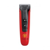 Remington Barbero Beard Boss Edición Manchester United MB4128 - cuchillas serradas, cuchillas acero inoxidable, peine y 11 longitudes, plantilla EDGEstyler, 40 min de duración , sin cable, indicador