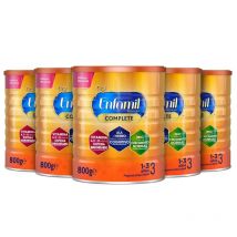 Pack x5 Enfamil Complete 3, Leche Infantil de Continuación de 1 a 3 años, 800 gr - Pack de 5 Latas